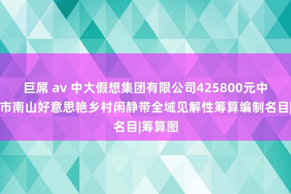 巨屌 av 中大假想集团有限公司425800元中标宝鸡市南山好意思艳乡村闲静带全域见解性筹算编制名目|筹算图