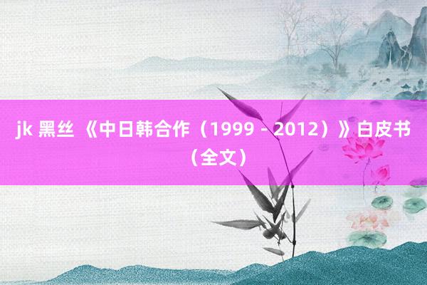 jk 黑丝 《中日韩合作（1999－2012）》白皮书（全文）