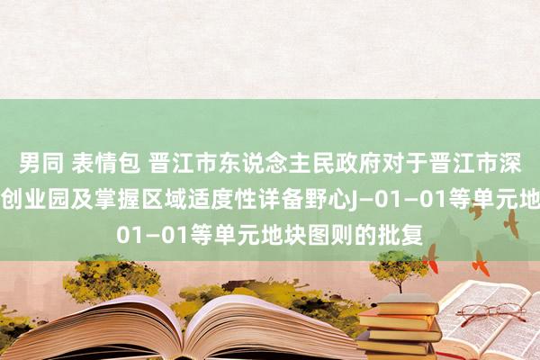 男同 表情包 晋江市东说念主民政府对于晋江市深沪镇中小企业创业园及掌握区域适度性详备野心J—01—01等单元地块图则的批复