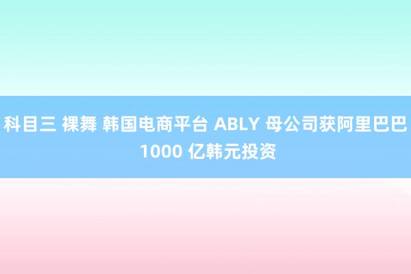 科目三 裸舞 韩国电商平台 ABLY 母公司获阿里巴巴 1000 亿韩元投资