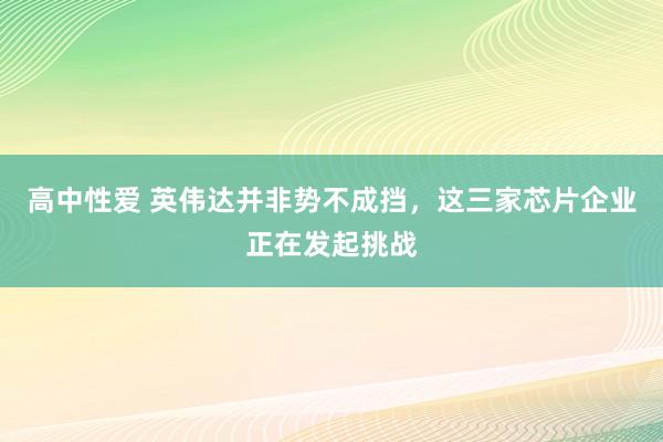 高中性爱 英伟达并非势不成挡，这三家芯片企业正在发起挑战